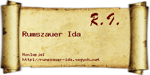 Rumszauer Ida névjegykártya