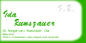 ida rumszauer business card